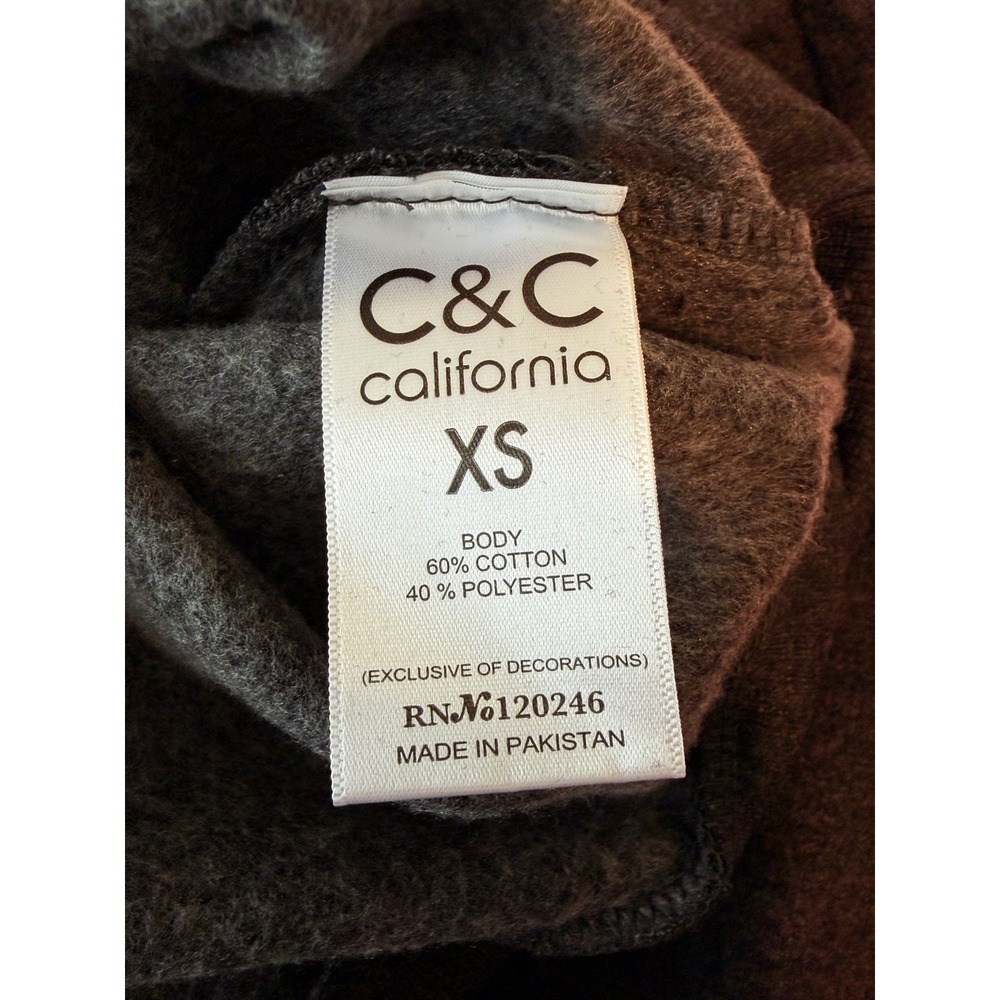 C &‎ C California Grey "J'Adore" sweatshirt Crewneck Women's XS - Picture 5 of 6